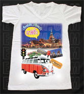 เสื้อยืดคอวีพร้อมสกรีนลายแหล่งท่องเที่ยว ลายฉะเชิงเทรา